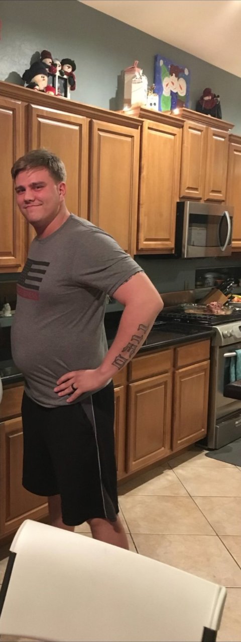 Zach "Beezle" T. before his 85-pound transformation